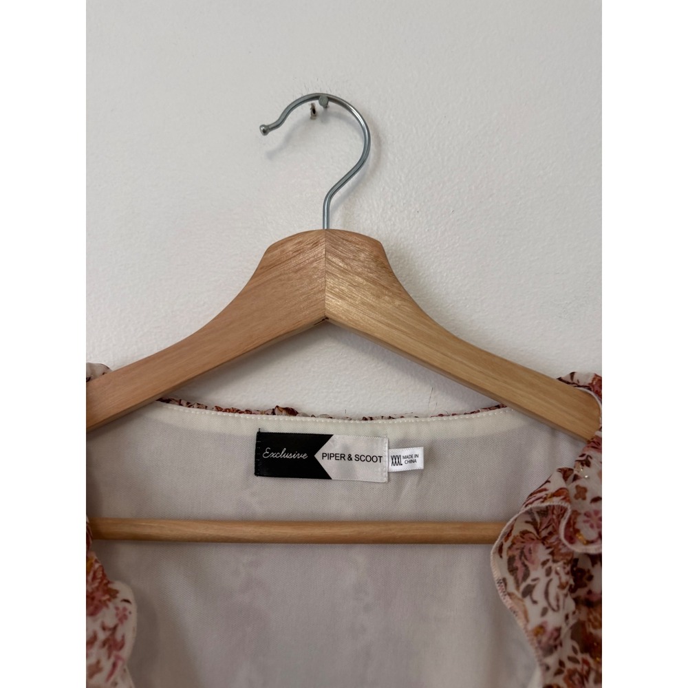 Piper & Scoot The Halpert Tiered Midi Dress – Cream Floral – Size XXXL - Picture 3 of 5
